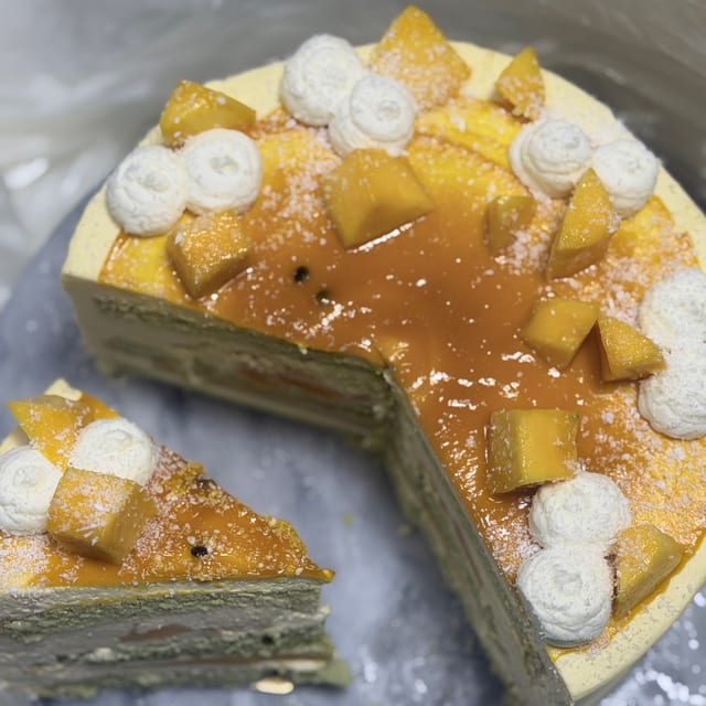 ⏰🎂 Pandan Mango & Passionfruit Whole Cake (斑斓芒果百香果蛋糕).