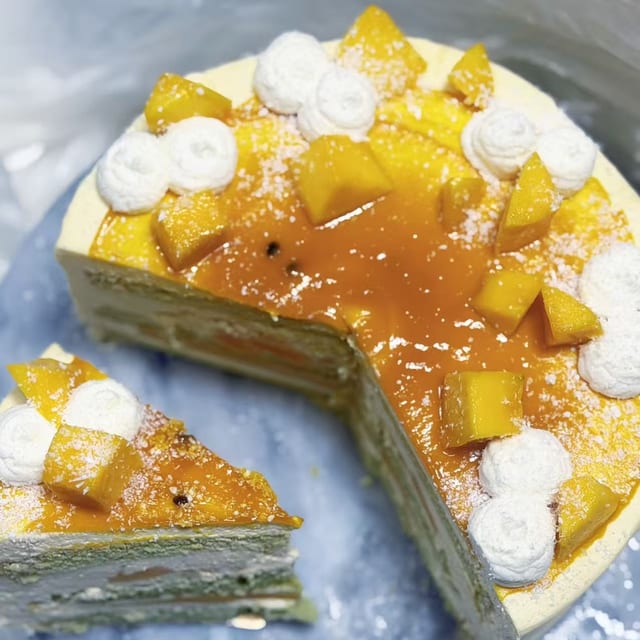 ⏰🎂 Tropical Mango & Passionfruit Whole Cake (热带风味芒果百香果蛋糕).