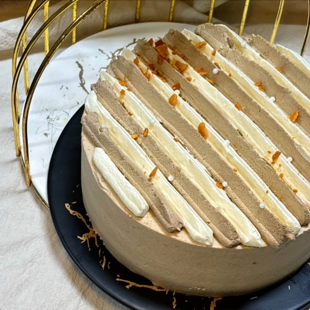 Hojicha Caramel Pear Slice (焙茶焦糖雪梨切块).