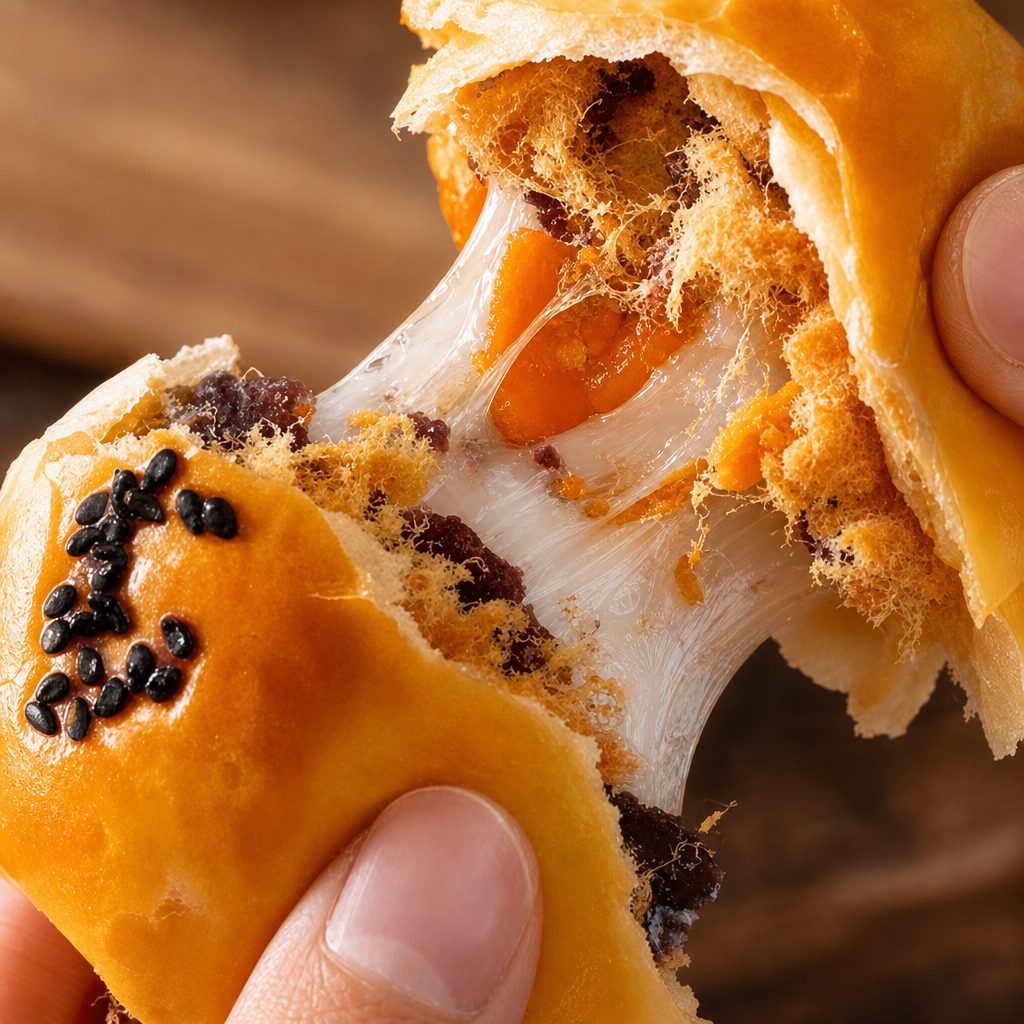 Pork Floss Eggyolk Puff Pastry Box (肉松麻薯蛋黄酥).