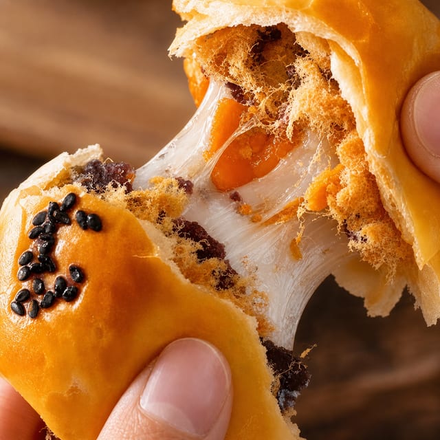Pork Floss Eggyolk Puff Pastry Box (肉松麻薯蛋黄酥）.