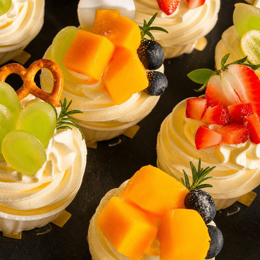 ⏰🎂 Fruits W/ Vanilla Cream Cupcake Box (香草水果纸杯蛋糕).