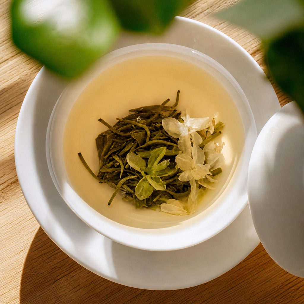 Hot Jasmine Green Tea (茉莉雪芽热茶）.