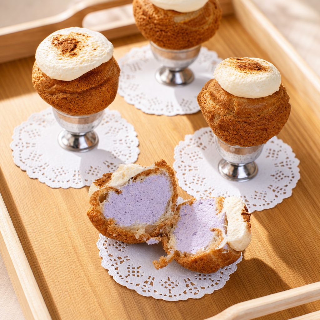 Taro Brûlée Cream Puff (焦糖芋泥烤布蕾泡芙).