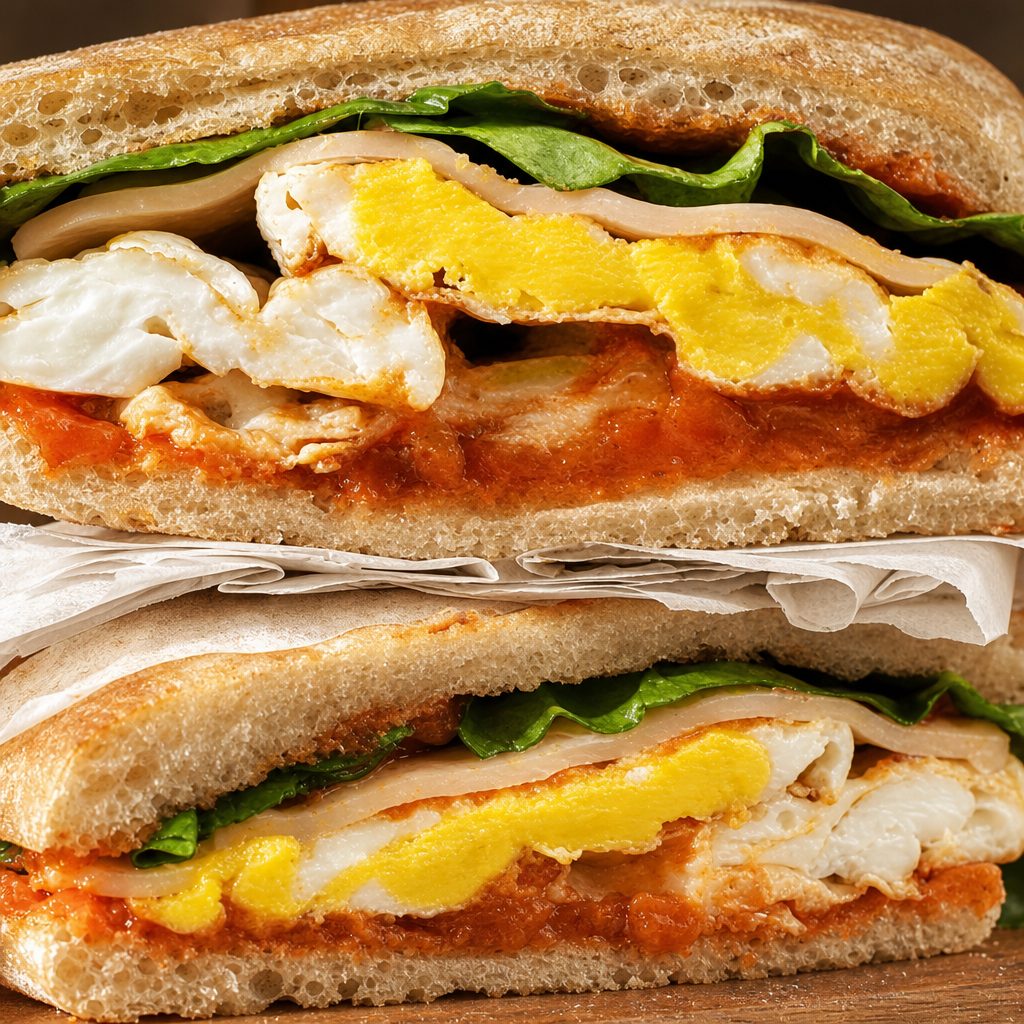 Tuna Egg Drop Sandwich (金枪鱼厚蛋三明治).