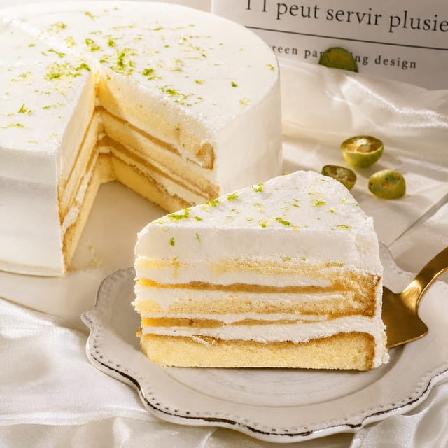 ⏰🎂 Lemon Yuzu White Chocolate Bavarois Whole Cake (柠檬柚子白巧蛋糕).