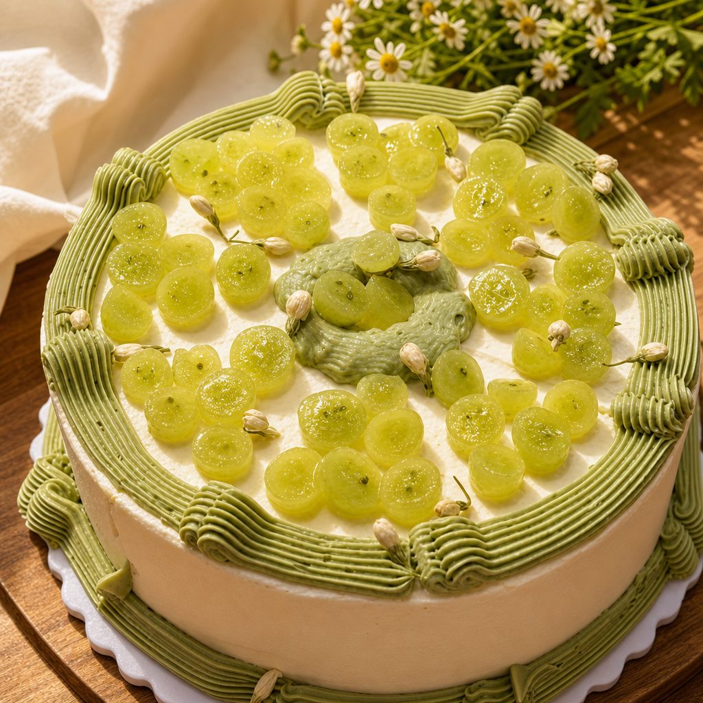 ⏰🎂 Jasmine Green Grapes Whole Cake (茉莉青提夹心蛋糕).