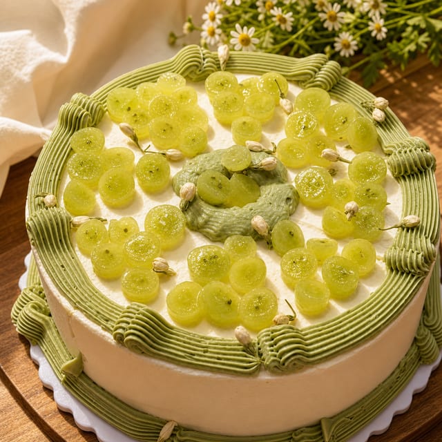 ⏰🎂 Jasmine Green Grapes Whole Cake (茉莉青提夹心蛋糕).