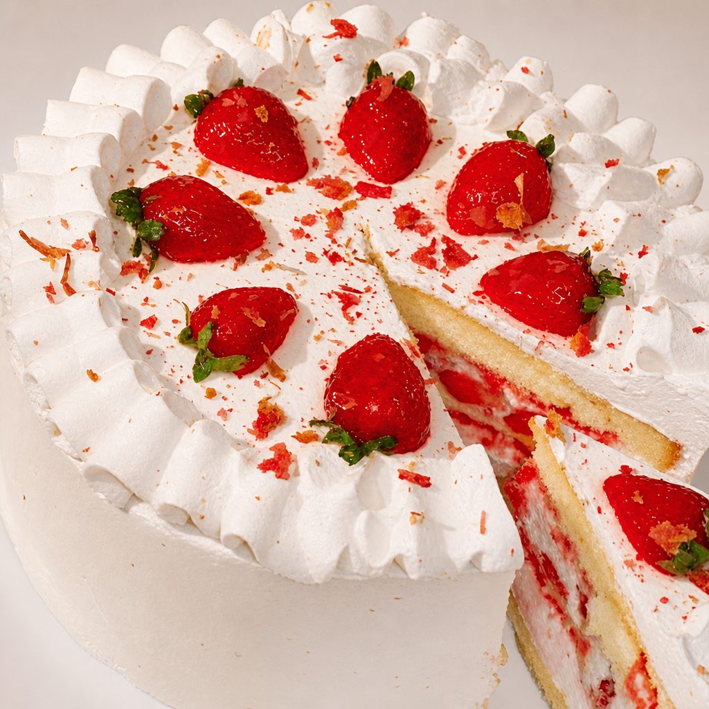 ⏰🎂 Strawberry Yogurt Shortcake Whole Cake (草莓酸奶蛋糕).