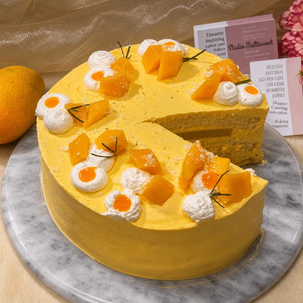 ⏰🎂 Tropical Mango & Passionfruit Whole Cake (热带风味芒果百香果蛋糕).