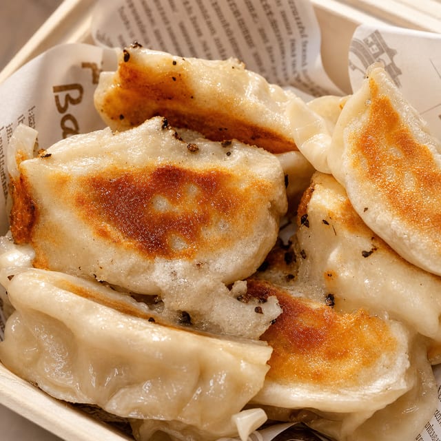 6pc Handmade Beef Golden Potstickers (手工牛肉黄金锅贴) (小份).